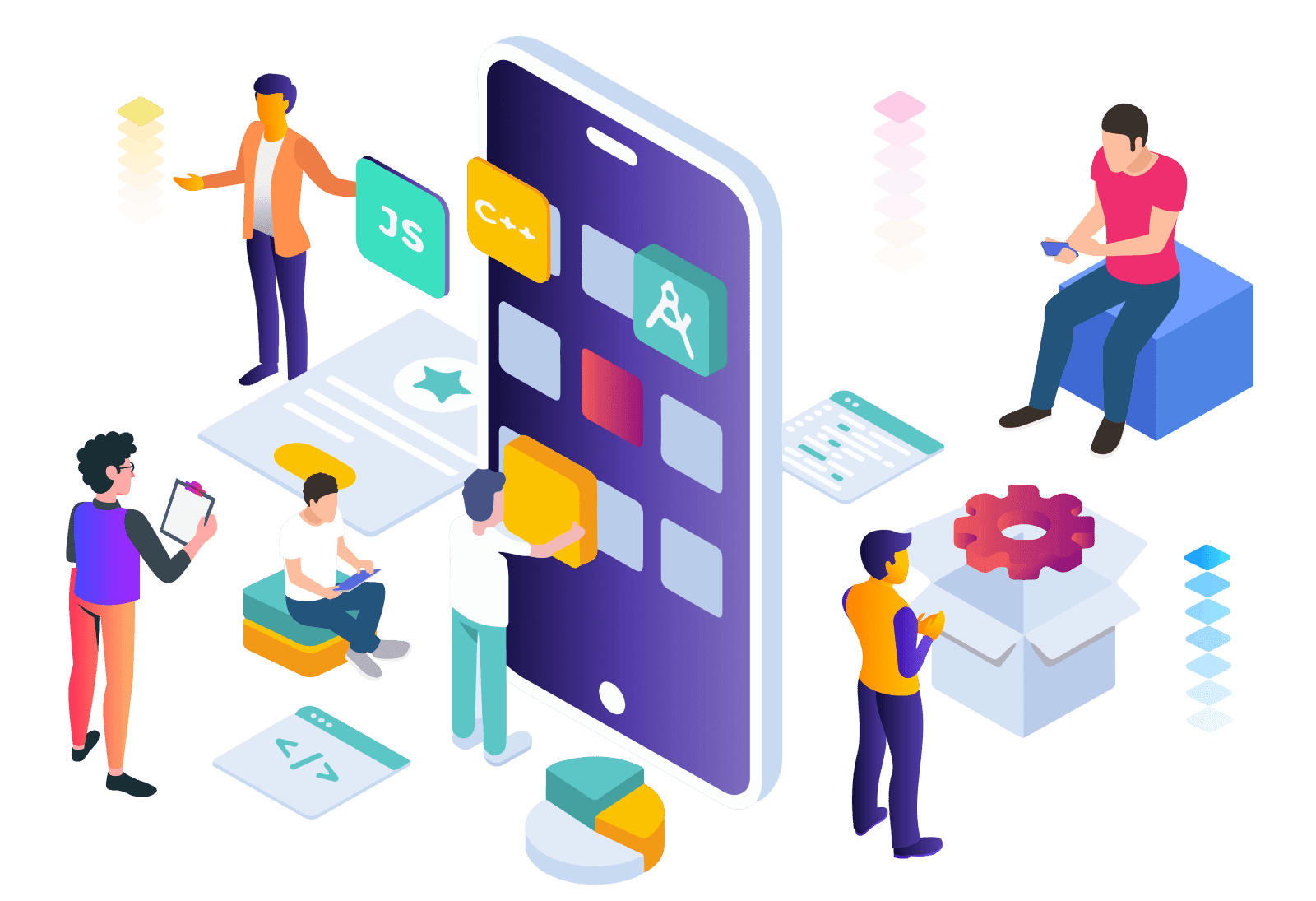 App development interface and planning visual